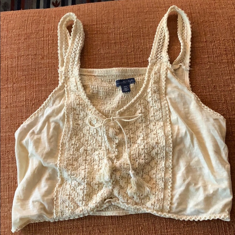 Cream corset crop top